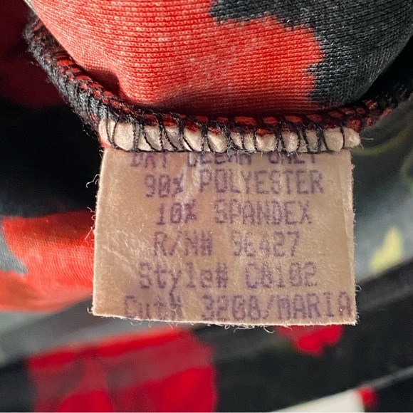 Vintage Cache Velvet M Black Red Floral Turtleneck Burnout Y2K Romantic Goth Top - Picture 5 of 8